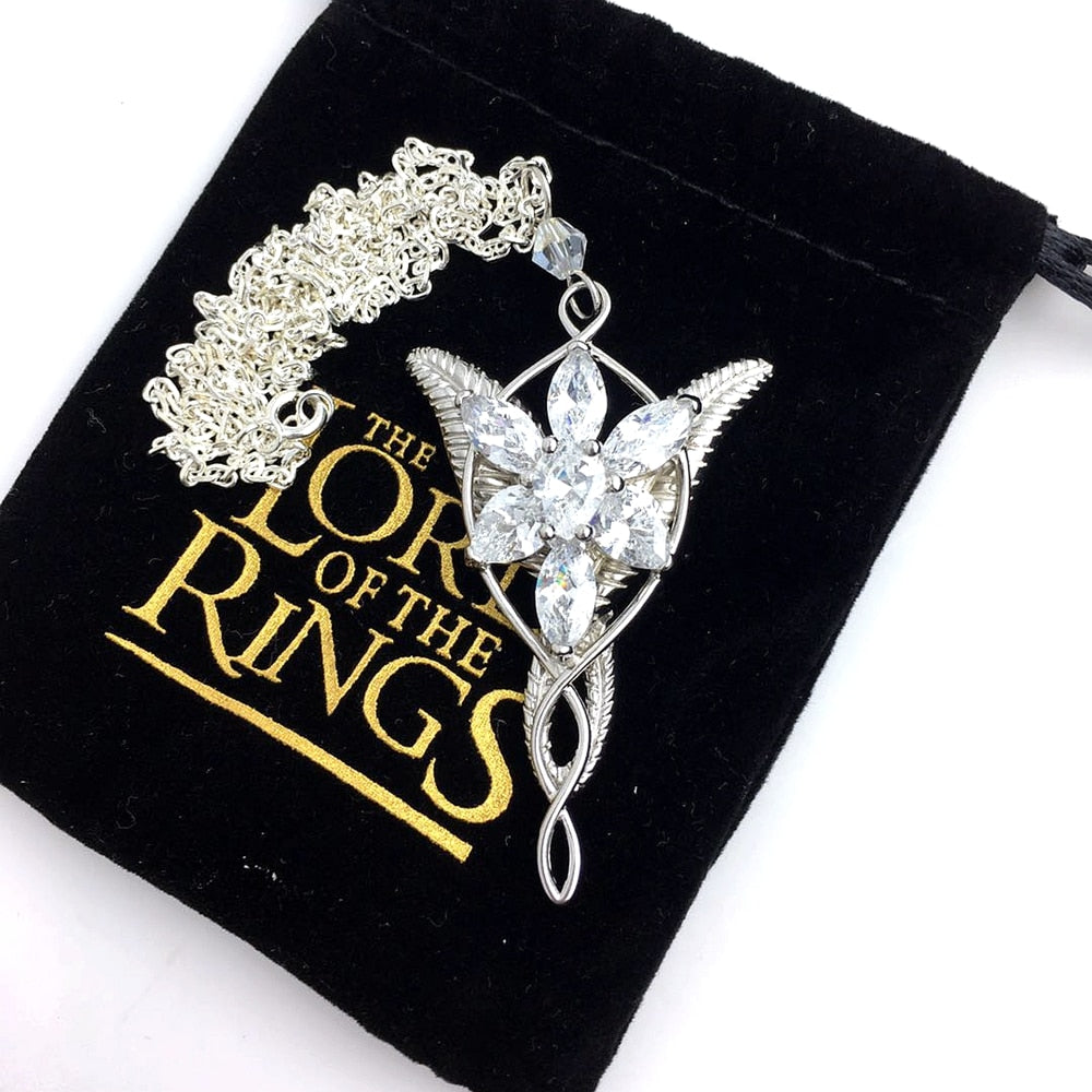 Sterling Sliver Wedding Jewelry Arwen Crystal Pendant Necklace