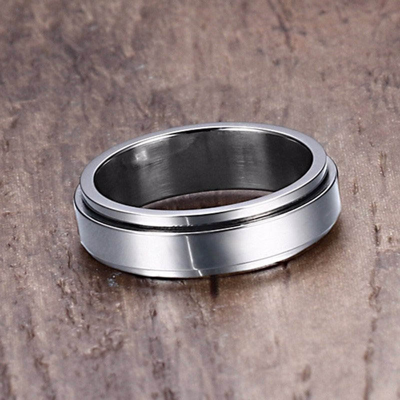 Spinner Ring for Men Stress Release Accessory Classic Wedding Band Casual Viking Rune Sport Jewelry