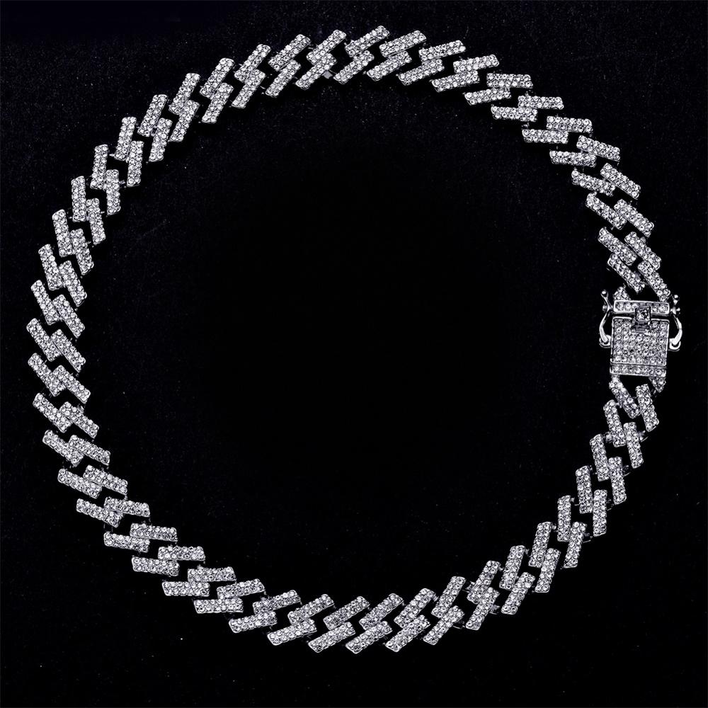 Cuban Link Crystal Rhinestone Clasp Hip Hop Necklace Bracelet