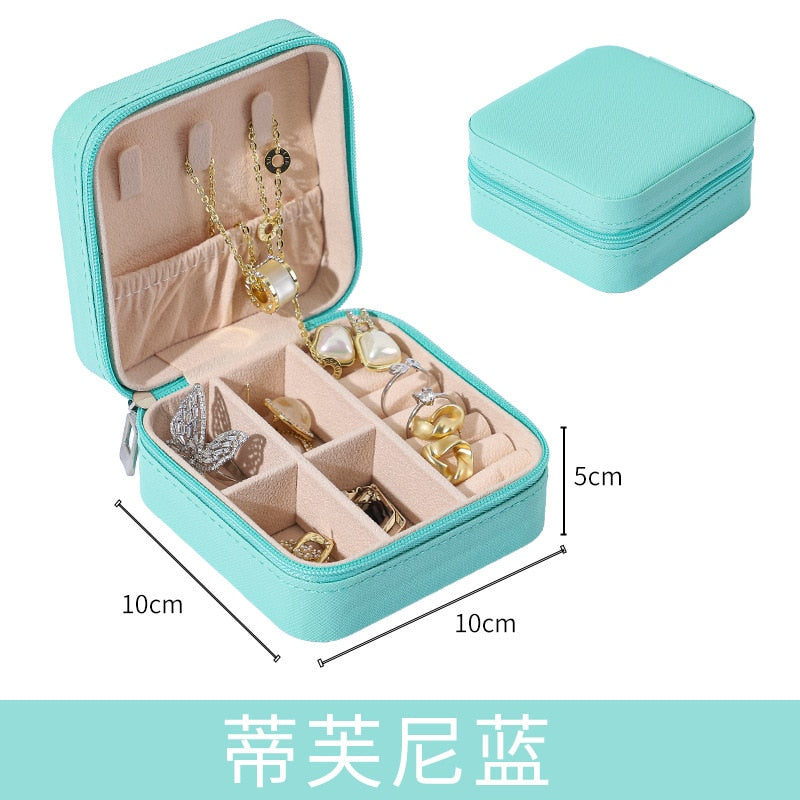 Mini Jewelry Organizer Display Travel  Zipper Case