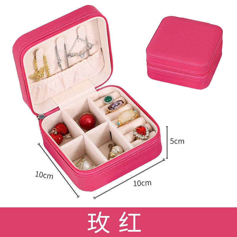 Mini Jewelry Organizer Display Travel  Zipper Case