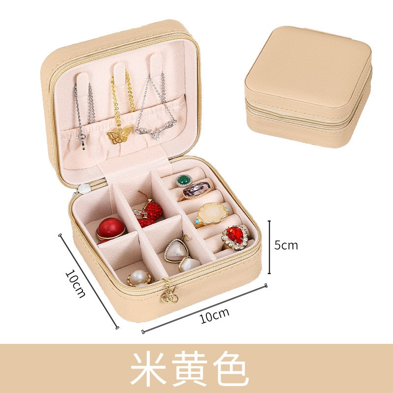 Mini Jewelry Organizer Display Travel  Zipper Case