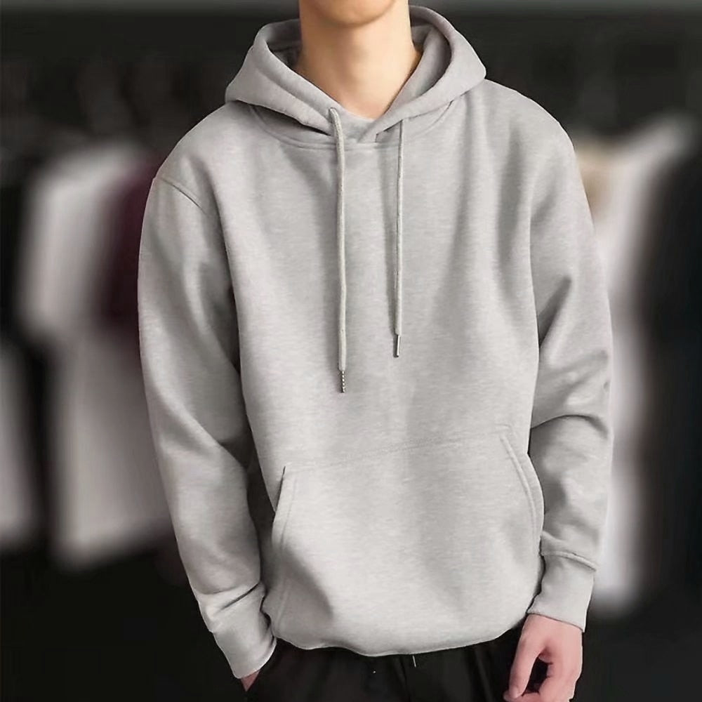Unisex Solid Color Pullover Casual Autumn and Spring Hoodie Sweatshirt