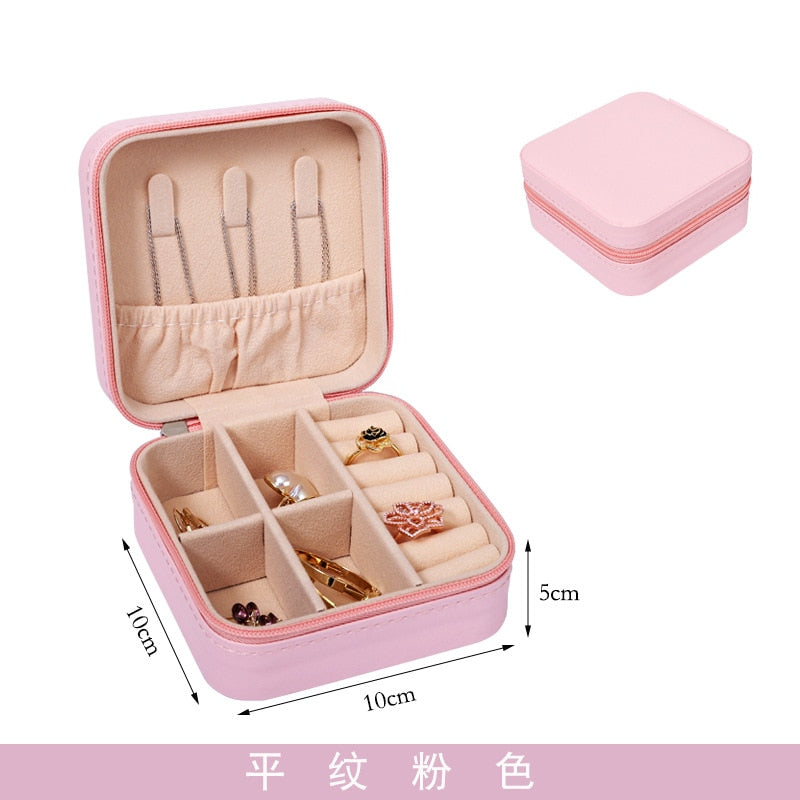 Mini Jewelry Organizer Display Travel  Zipper Case