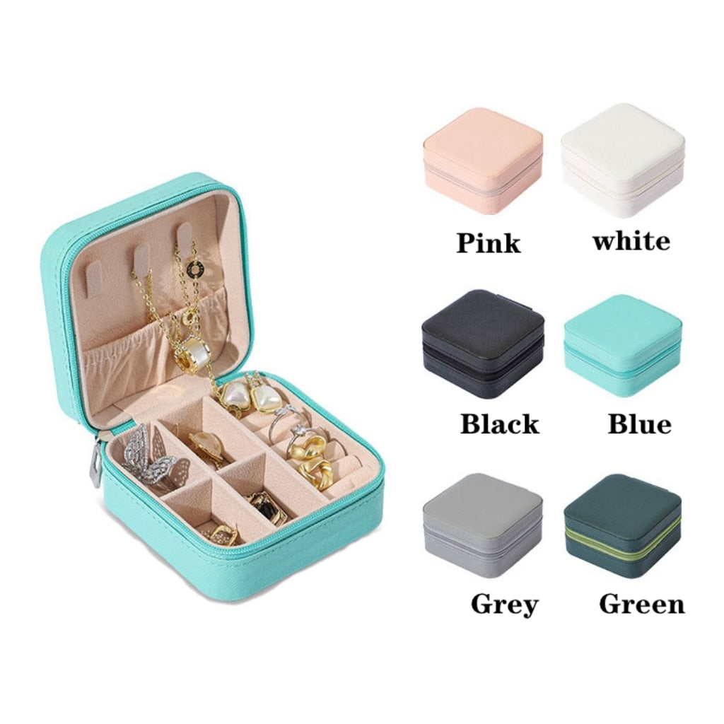 Mini Jewelry Organizer Display Travel  Zipper Case