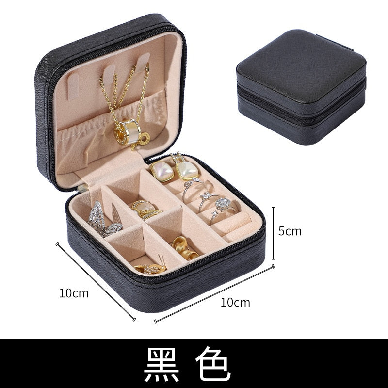 Mini Jewelry Organizer Display Travel  Zipper Case