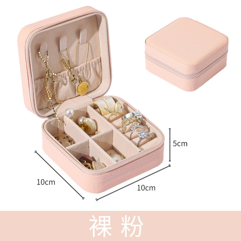 Mini Jewelry Organizer Display Travel  Zipper Case