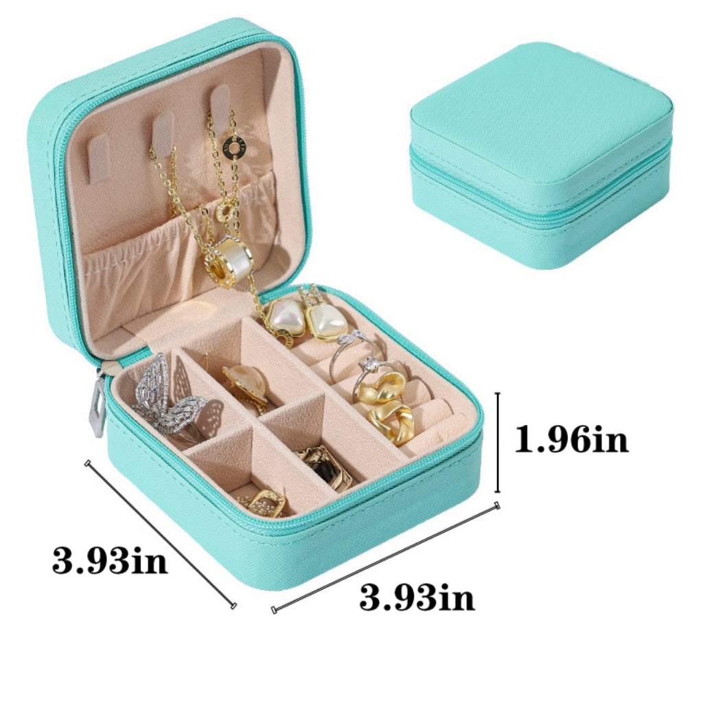 Mini Jewelry Organizer Display Travel  Zipper Case