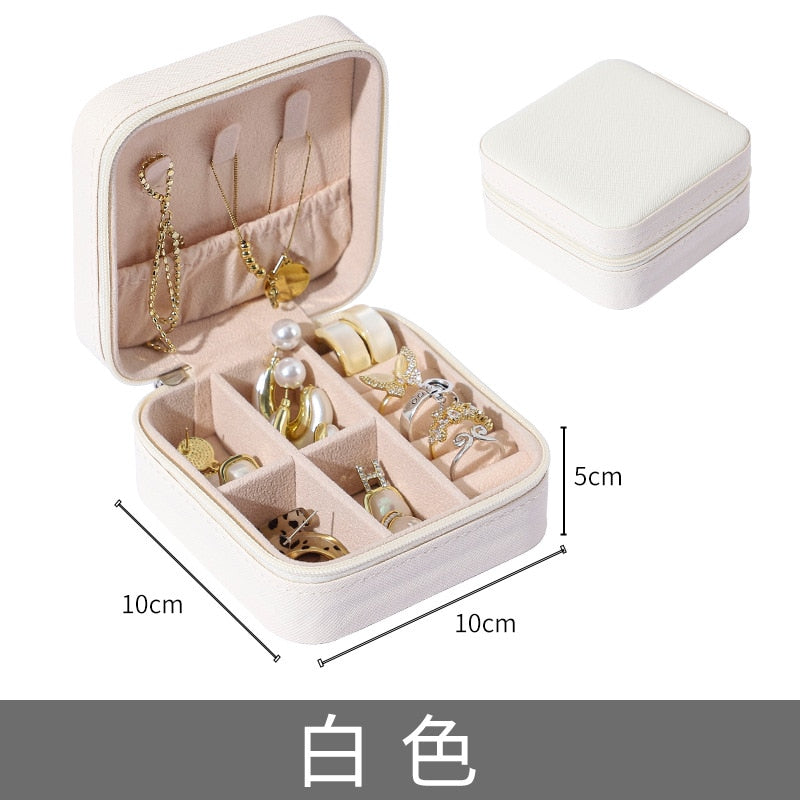 Mini Jewelry Organizer Display Travel  Zipper Case