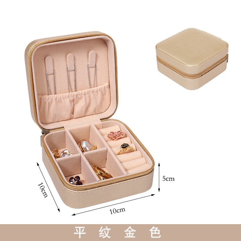 Mini Jewelry Organizer Display Travel  Zipper Case