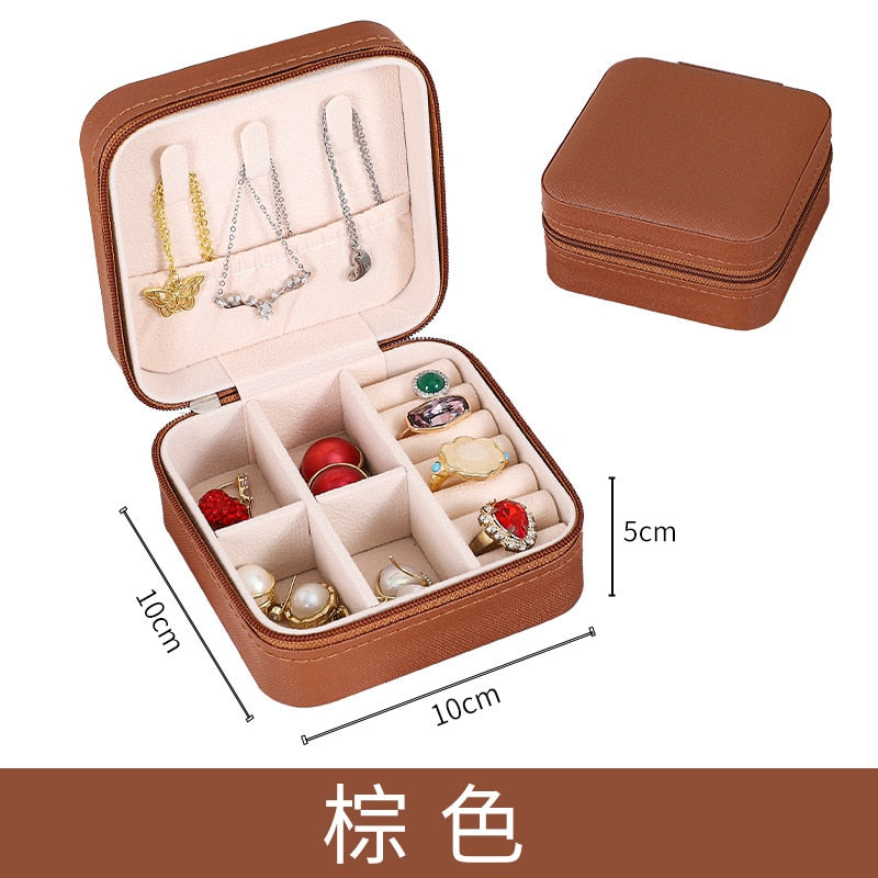 Mini Jewelry Organizer Display Travel  Zipper Case