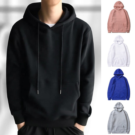 Unisex Solid Color Pullover Casual Autumn and Spring Hoodie Sweatshirt